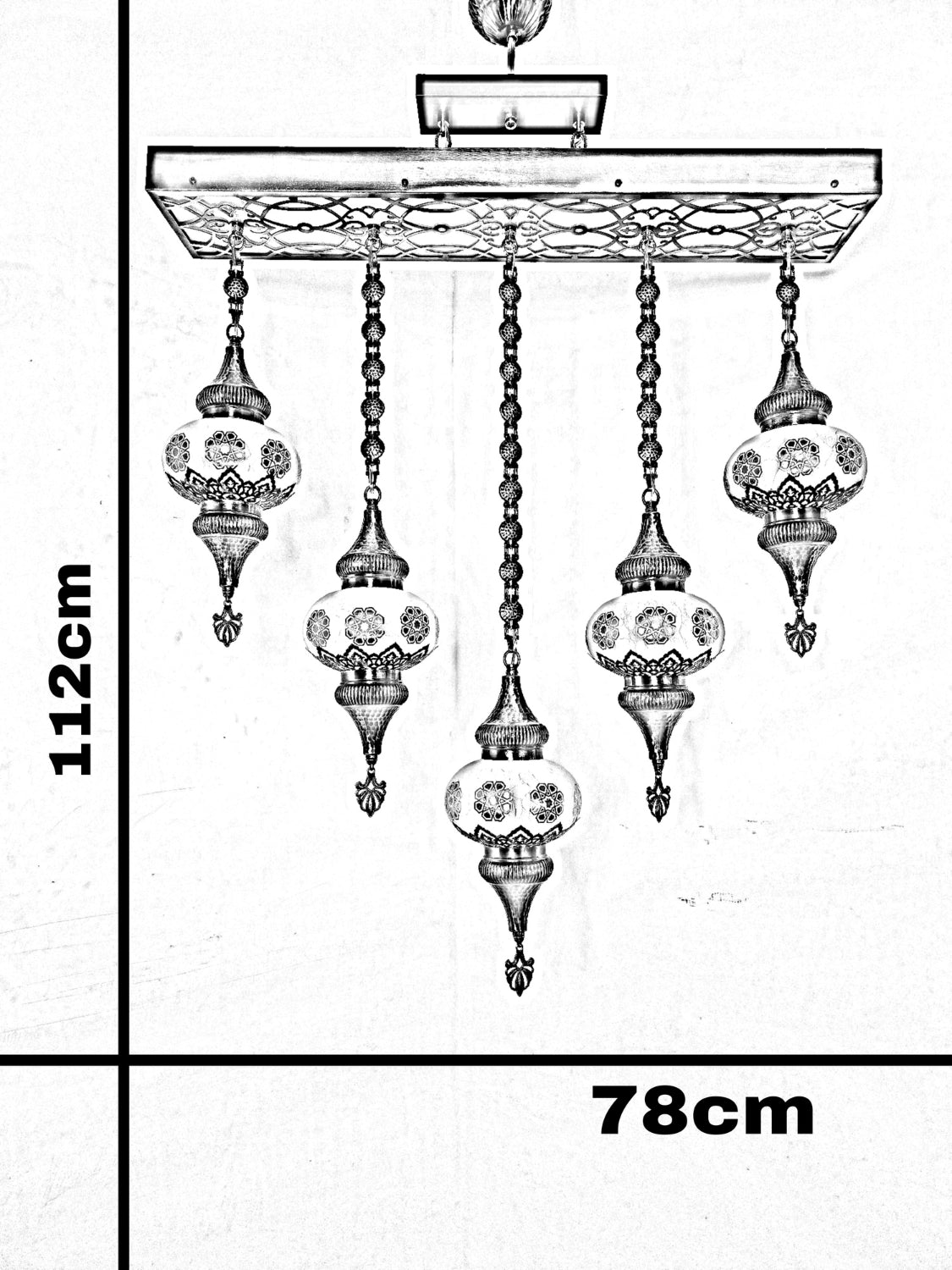 Turkish Mosaic Ceiling Light – Handmade Boho Hanging Lamp