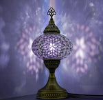 Turkish Mosaic Table Lamp – Purple | Handmade Boho Light