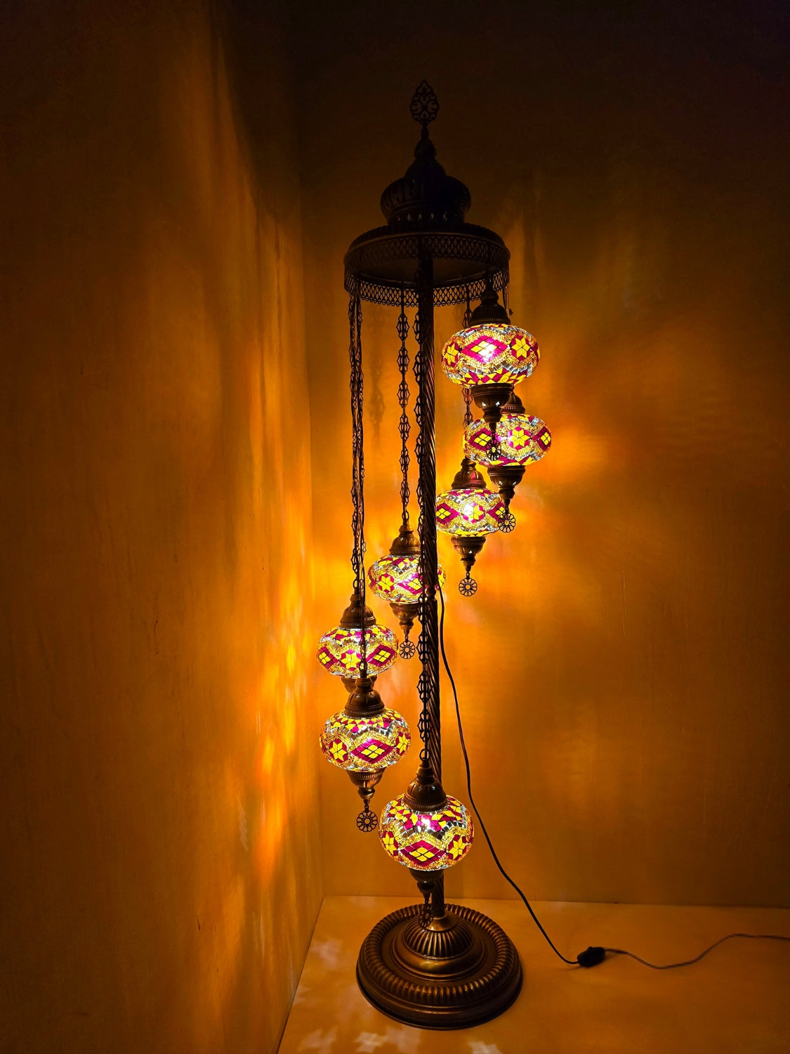 Turkish Mosaic Floor Lamp – Handmade Boho Standing Light