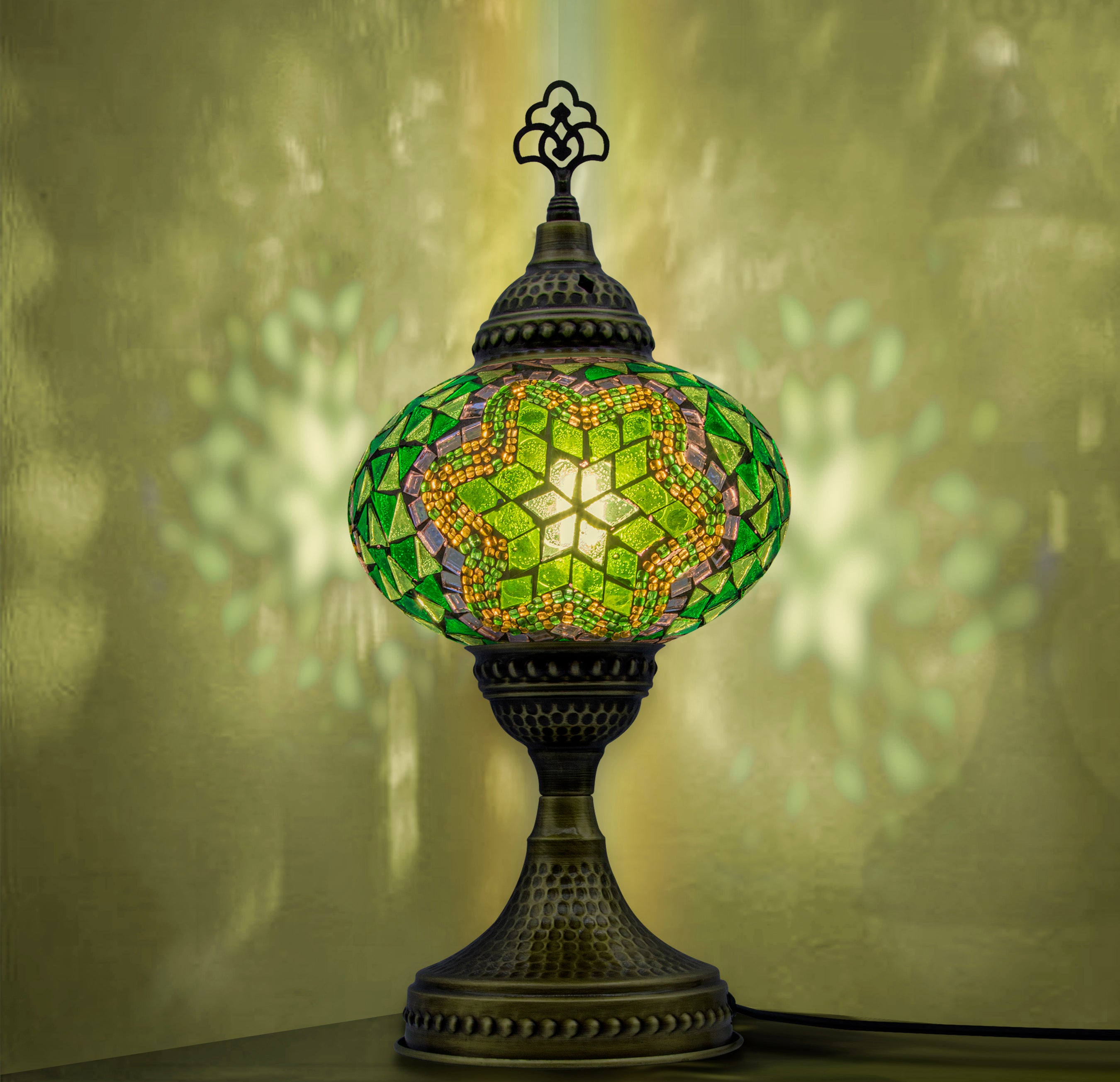 Handmade Turkish Mosaic Table Lamp – Colorful Boho Home Light