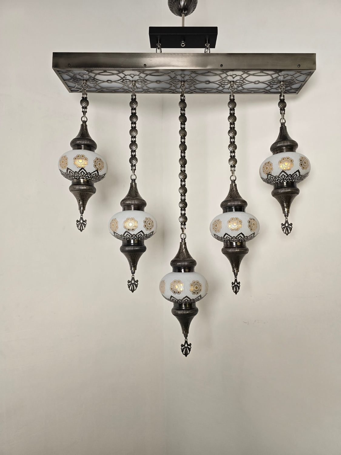 Turkish Mosaic Ceiling Light – Handmade Boho Hanging Lamp