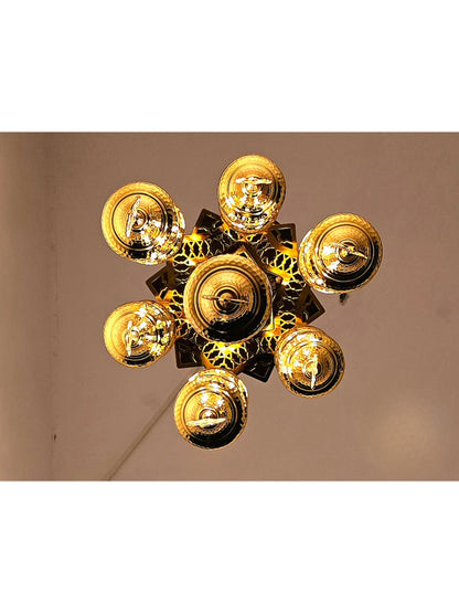 Ottoman Style Chandelier – Handmade Turkish Gold Metal Ceiling Lamp (Small)