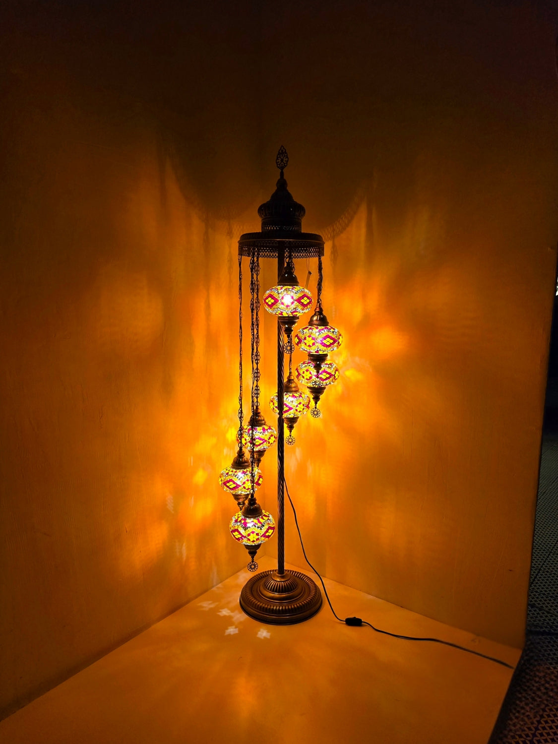 Turkish Mosaic Floor Lamp – Handmade Boho Standing Light