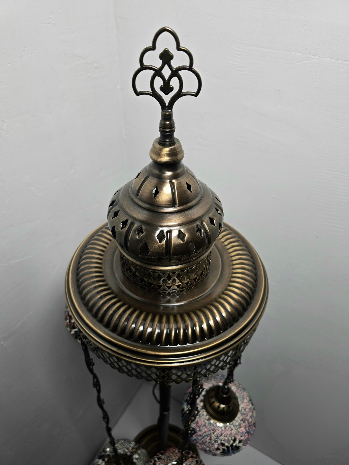 Turkish Mosaic Floor Lamp – Handmade 5 Lantern Boho Standing Light