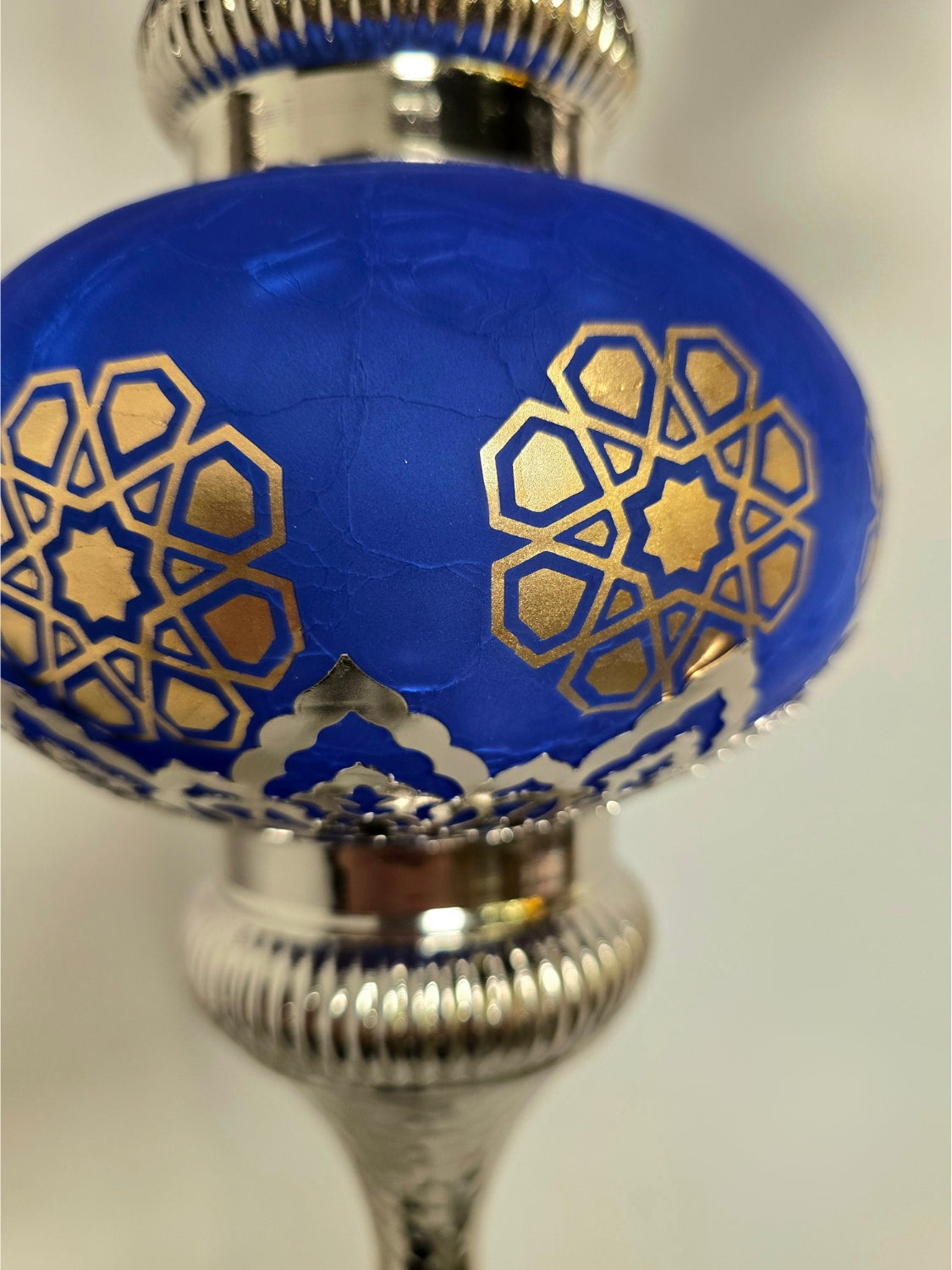 Turkish Mosaic Chandelier – Handmade Blue Glass Boho Ceiling Lamp