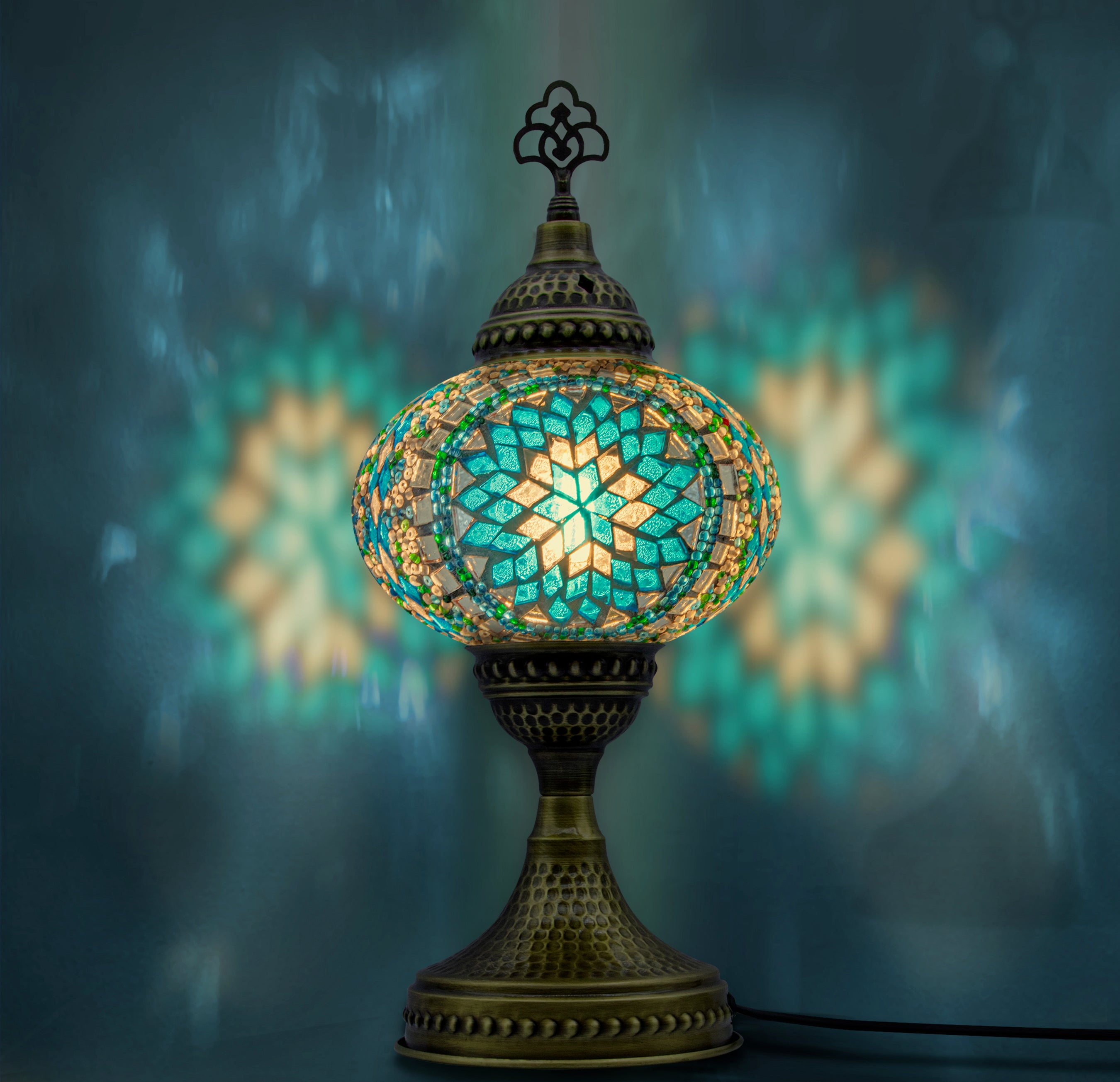 Handmade Turkish Mosaic Table Lamp – Colorful Boho Home Light