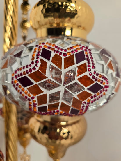 Turkish Mosaic Floor Lamp – Handmade Golden Boho Standing Light