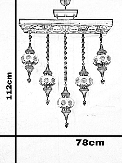 Turkish Mosaic Ceiling Light – Handmade Boho Hanging Lamp