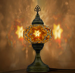 Turkish Mosaic Table Lamp – Brown | Handmade Boho Light