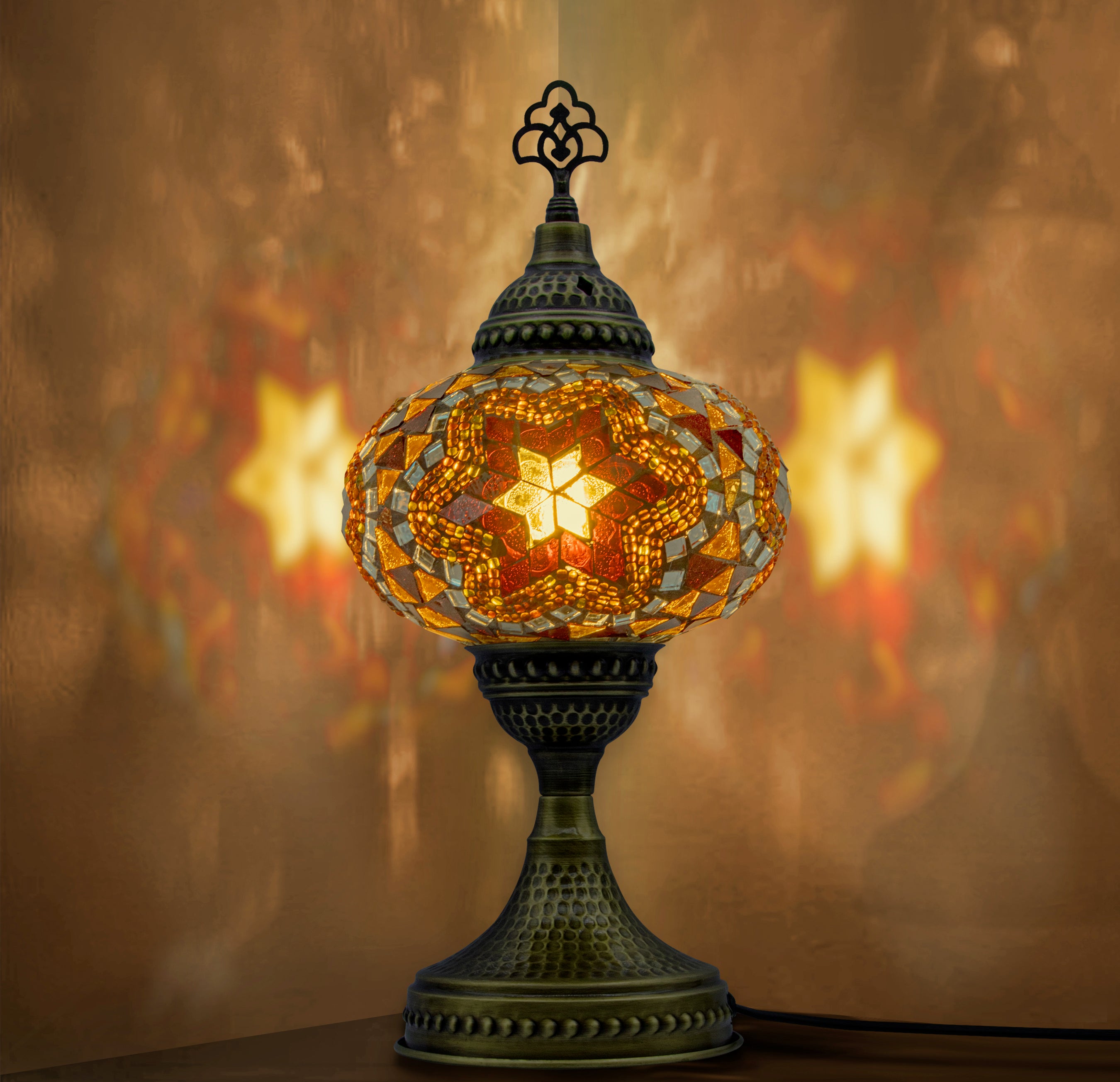 Handmade Turkish Mosaic Table Lamp – Colorful Boho Home Light