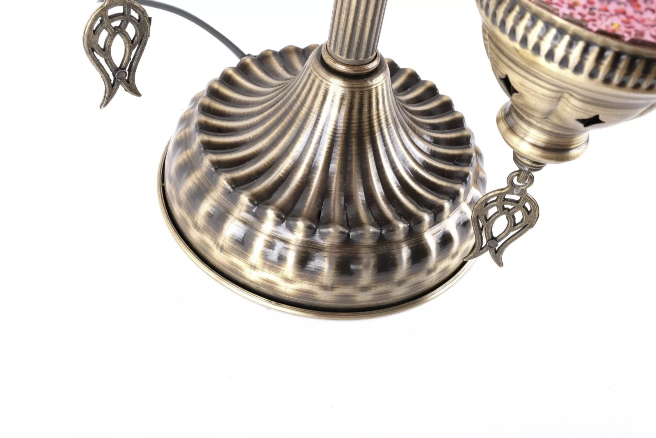 Turkish Mosaic Table Lamp – Handmade 3 Globe Boho Desk Light